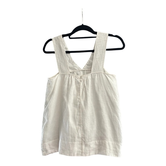 J. Crew White Sleeveless Linen Tank Top. - Picture 2 of 6